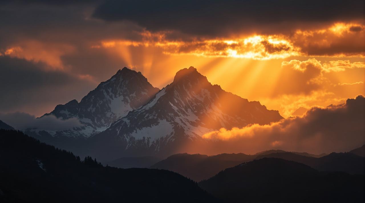 黑狐影院 - 壮丽山峰背景